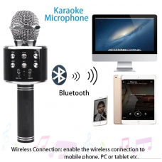 Microfon karaoke Bluetooth,acumulator incorporat,boxa interna,functie ecou